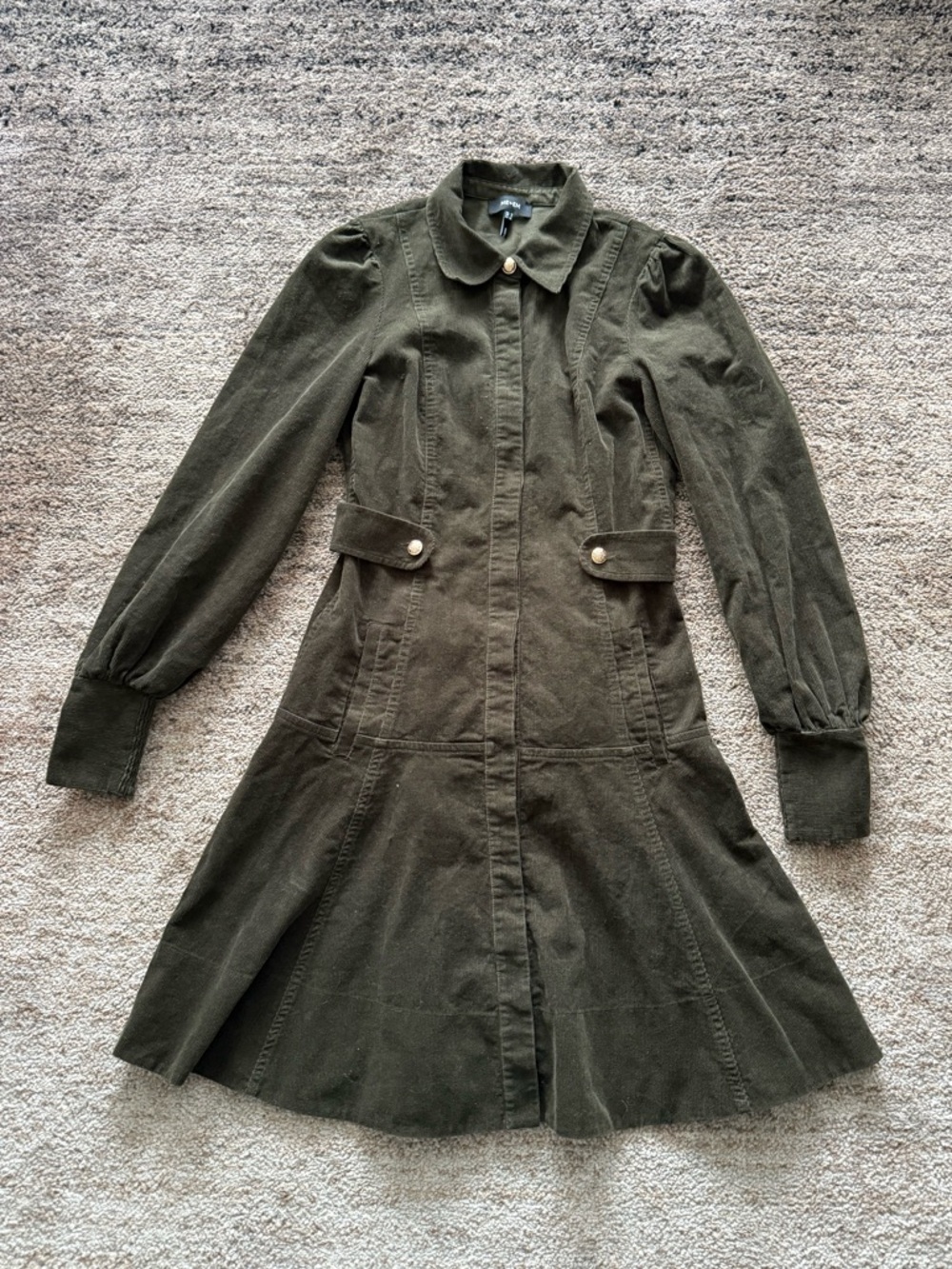 ME+EM Soft Corduroy Button Up Dress